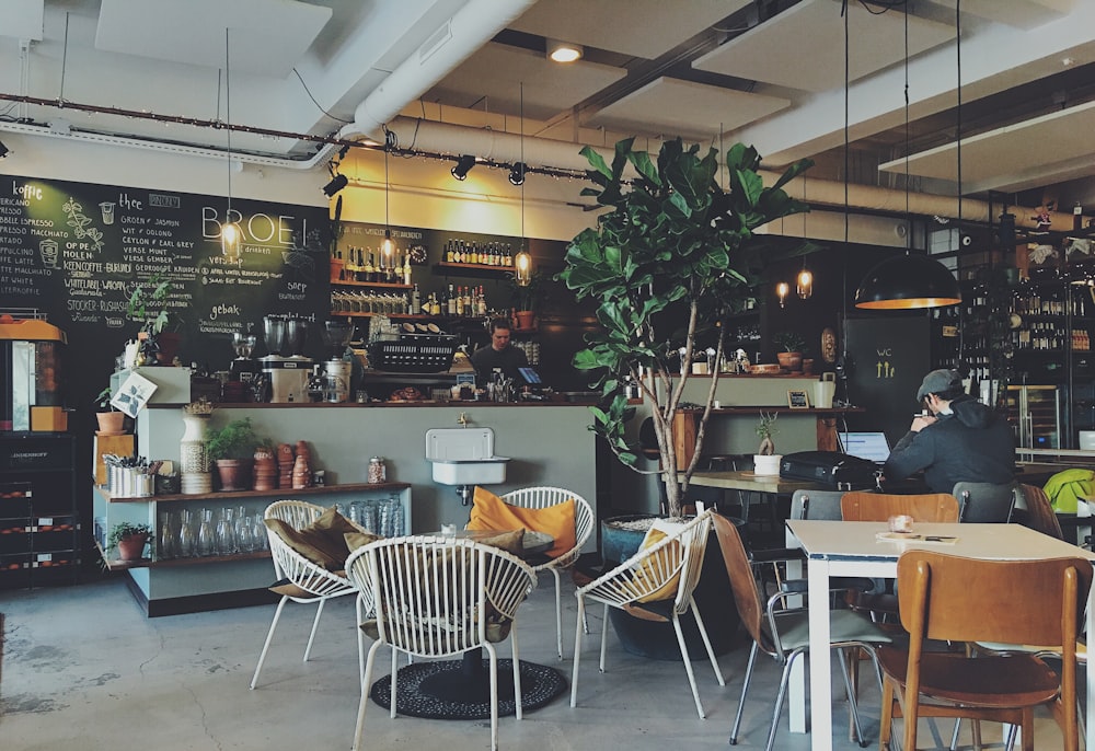 The seating area and espresso bar inside SOLÉ